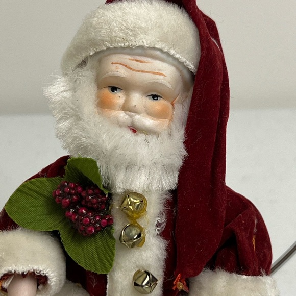 Vintage 1986 Enesco Santa Christmas Ornament Porcelain Face Hands Taiwan - Picture 3 of 12